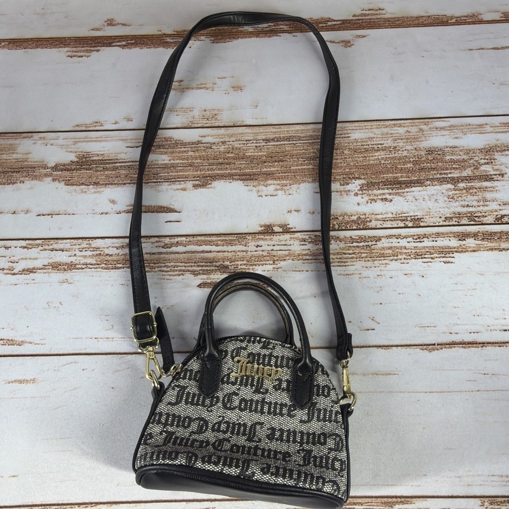 Juicy Couture Mini Black Tote Crossbody Purse Bag